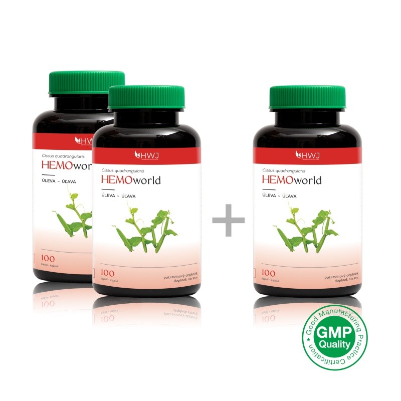 Měsíční kúra HEMOworld 2 + 1 zdarma, Žumen čtyřhranný navíc podporuje hubnutí.