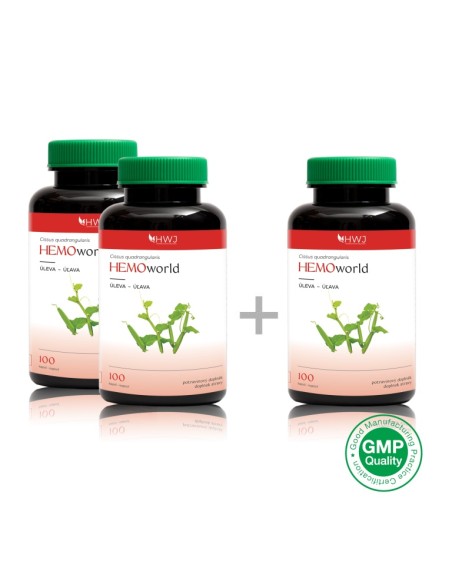 Měsíční kúra HEMOworld 2 + 1 zdarma, Žumen čtyřhranný navíc podporuje hubnutí.