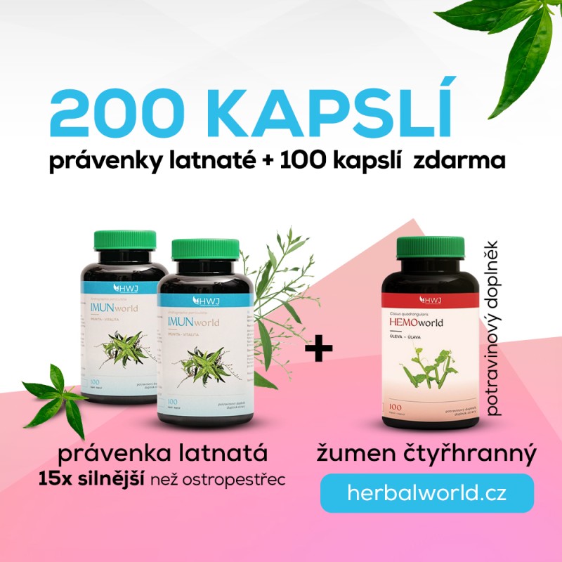 IMUNmix + HEMOworld: Nejoblíbenější kombinace pro ženy! Žumen čtyřhranný, mj. podporuje i hubnutí.