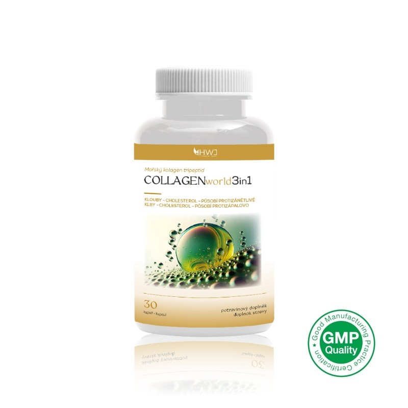 COLLAGENworld 3in1- Unikátní spojení - Kolagen mořský, Kurkumovník dlouhý & Sezam černý