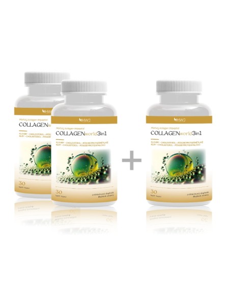 COLLAGENworld 3in1- 2 (+1 zdarma) - Unikátní spojení - Kolagen mořský, Kurkumovník dlouhý & Sezam černý