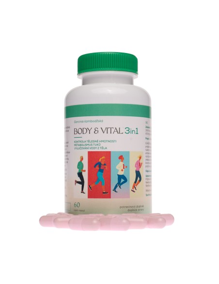 BODY & VITAL 3in1 - Garcinie kambodžská, Zelený čaj & L-carnitine - kontrola tělesné hmotnosti